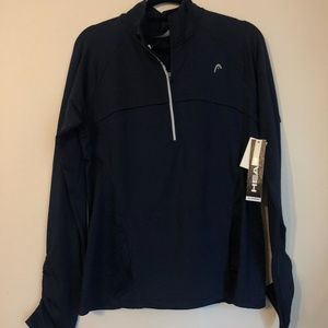 Head Navy Blue Quarter Zip Long Sleeve Pullover